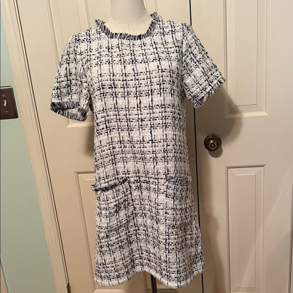 SHEIN Women’s Tweed Dress - Black and White